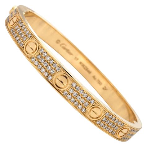 cartier bracelet with diamond|cartier 750 bracelet with diamonds.